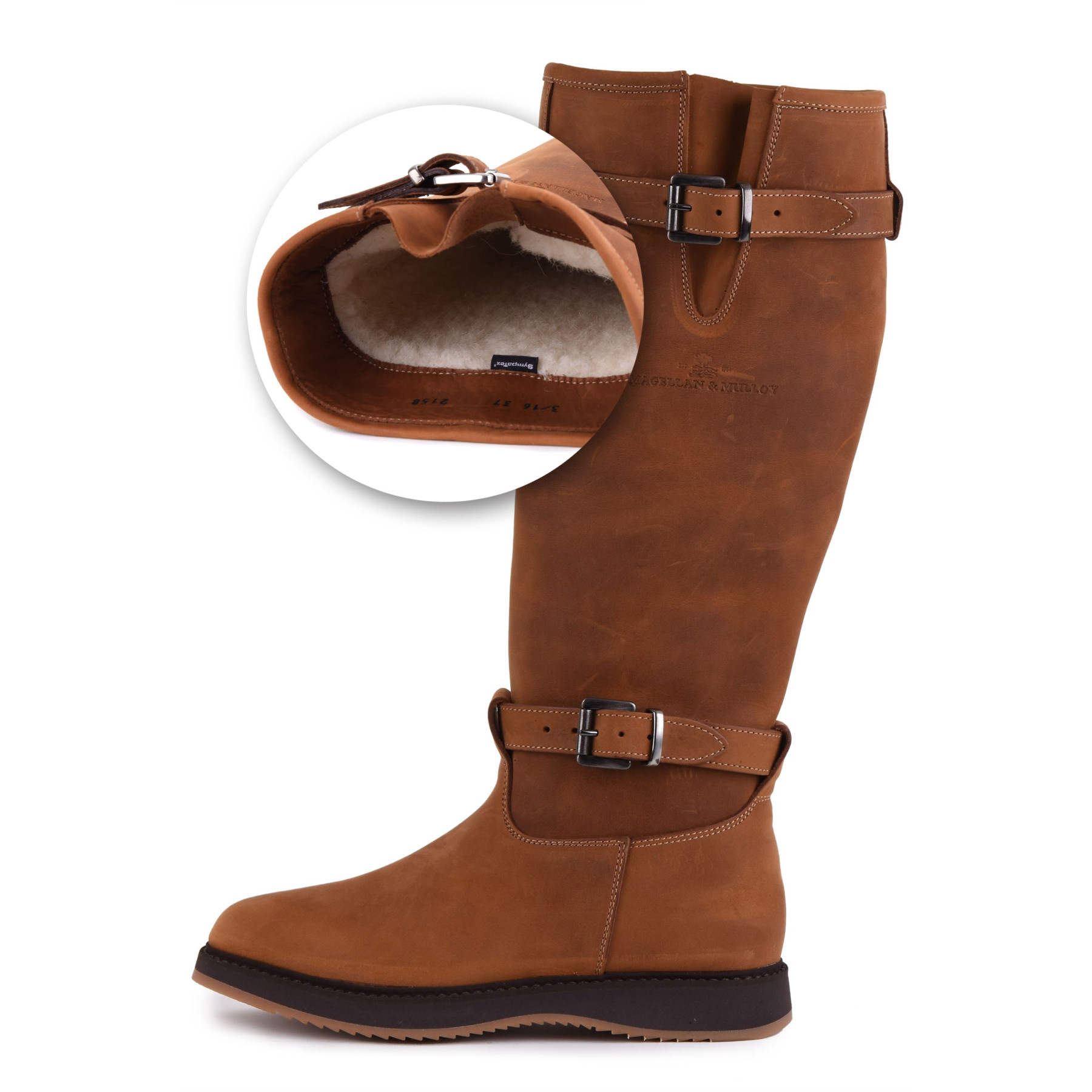 Magellan & Mulloy Xscape Denver Lammfell Brandy, cognacfarbene Damen Outdoor Stiefel, Größe 39