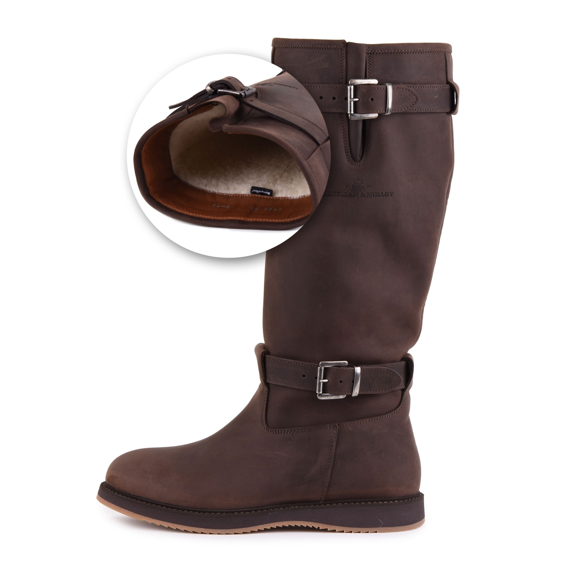 Magellan & Mulloy Xscape Denver Lammfell Brown, dunkelbraune Damen Outdoor Stiefel, Größe 39